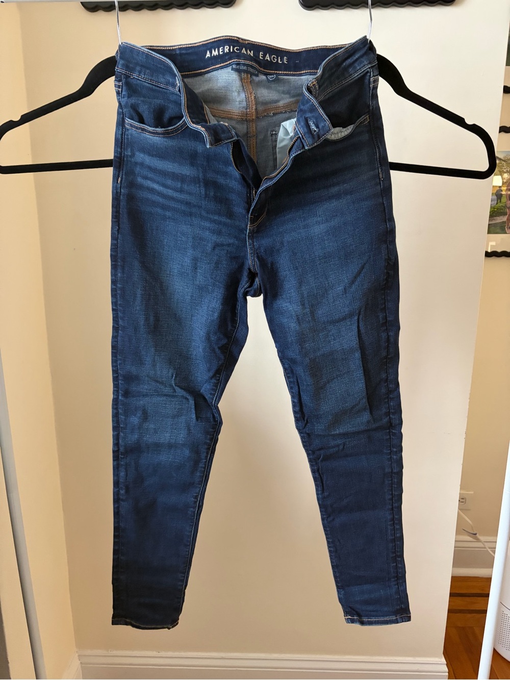 American Eagle Outfitters Women’s Dark Blue High-Rise Skinny Jeans size 8